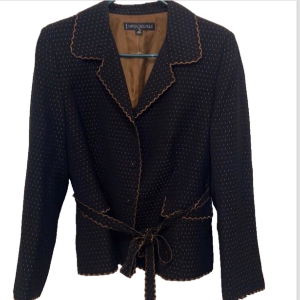 Vintage Nipon Boutique Polka Dot Blazer New Sz 12p